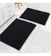 Arotive Luxury Chenille Bathroom Rugs Set 2 Piece, Extra Soft Absorbent Shaggy Bath Rugs, Non-Sli...