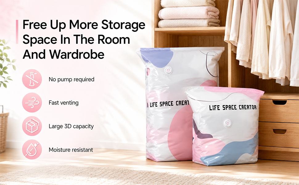 no pump vacuum storage bags