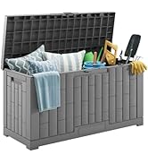 EAST OAK Outdoor Storage Box, 60 Gallon Deck Box Indoor and Outdoor Use, Waterproof Resin Storage...