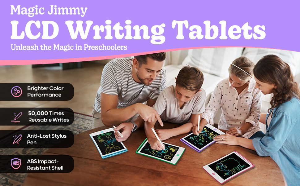 4 pack of LCD writing tablets, perfect for toddlers and kids aged 3-6 years old.