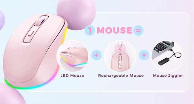 wireless mouse with jiggler pink