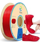YOUSU Red TPU Filament 1.75mm,TPU95A (42D) Flexible Soft Rubber 3D Printer Filament TPU Red 1kg S...