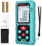 Laser Distance Measure 165 Feet with 2 Bubble Levels,M/in/Ft Unit Switching Backlit LCD,99 Sets D...