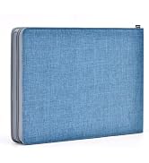 Asvine 24 Fountain Pen Case Blue Organizer Bag - Premium Waterproof Canvas Pen Display Holder, In...