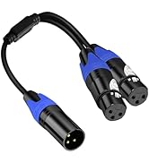 Yumiwoow 1 Male to 2 Female XLR Y Splitter Micrphone Cable, 3pin XLR Female to Dual XLR Male Y-Sp...