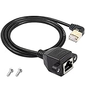 SinLoon 90 Degree Right Angle Cat8 LAN Cable, RJ45 Male to Female Shielded Ethernet Network Conne...