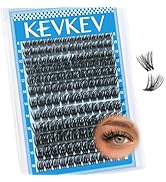 KEVKEV Lash Clusters 144 Pcs Eyelash Clusters Wispy Natural Cluster Eyelash Extension Thin Band &amp;...