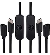 BENACES Raspberry Pi Power Switch, 2 Pack USB Type C Male to Female Power Supply Cord Extension C...