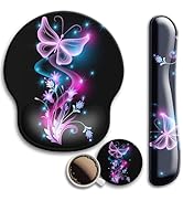 Mouse Pad and Keyboard Wrist Rest Support, with Non-Slip PU Base,Gel Mouse Pad with Coaster,Pain ...