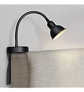 Solfres Innovative Design Headboard Reading Light. No Drilling Golden Book Light for Bedtime Read...