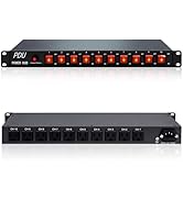 ThePoEstore 10 Outlet Horizontal 1U Rack Mount PDU Power Strip - Surge Protection,10 Individual L...