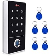 AMOCAM Fully Weatherproof Fingerprint ID Keypad Access Control System with 5PCS ID Key Fobs, WG26...