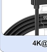 USB C HDMI Cable 6.6ft with Charging Port, 4K@60Hz Type C to HDMI Adapter Converter Cord with 100...