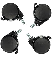 Lockable Caster Wheels for Standing Desk, Metric M8 Stem Catsers Set of 4, Replacement Castors fo...