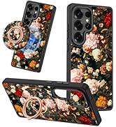 Meshine for Galaxy S25 Ultra Case,Compatible with MagSafe,360°Magnetic Ring Holder Rotation Stand...