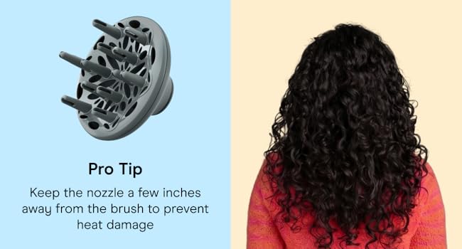 Pro Tip. Keep the nozzle a few inches away from the brush to prevent heat damage.