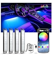 Yilaie Car Lights Interior, Multcolor RGB Interior Lights with APP Control and Music Sync, USB Un...