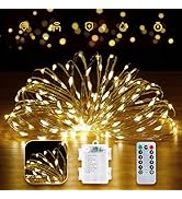 Minetom Fairy Lights Battery Operated with Remote, 66Ft 200 LED Waterproof String Lights Indoor O...