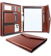 FORTAVEM Professional Vegan Leather Trifold Padfolio with Magnetic Closure, A4 Letter Size Portfo...
