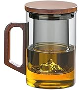 Unbreakable - Glass Tea Cup with Infuser and Lid, 950ML / 32oz Large Borosilicate Tea Mug with Wo...