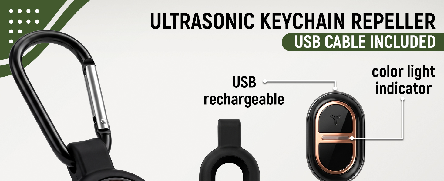 ultrasonic band portable rechargeable clip on keychain