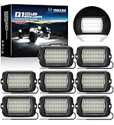 MICTUNING Q1 Max White Rock Lights, 8 Pods Super Bright Pure Underglow Light Kit, IP68 Waterproof...
