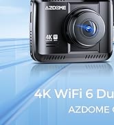 AZDOME WiFi 4K Dash Cam Front and Rear Dual Dash Camera for Car GPS WDR Night Vision GS63H Pro