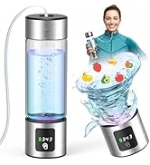 Hydrogen Water Bottle Generator, Up to 6000 PPB SPE-PEM – 460ml Borosilicate Glass, Leak-Proof, L...