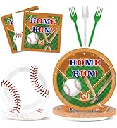 96Pcs Baseball Party Plates and Napkins for Baseball Game Birthday Party Supplies Baseball Themed...