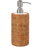 Kouboo La Jolla Rattan Liquid Soap Dispenser (12 fl.oz.), Honey-Brown