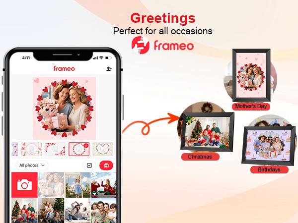 digital picture frame with large display