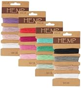 16 Colors Hemp Cord String for Jewelry Making,Colored Twine String for Bracelet Making,Natural Tw...