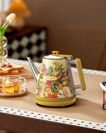 Hazel Quinn 1 Liter Floral Printed Small Electric Kettle for Single Use