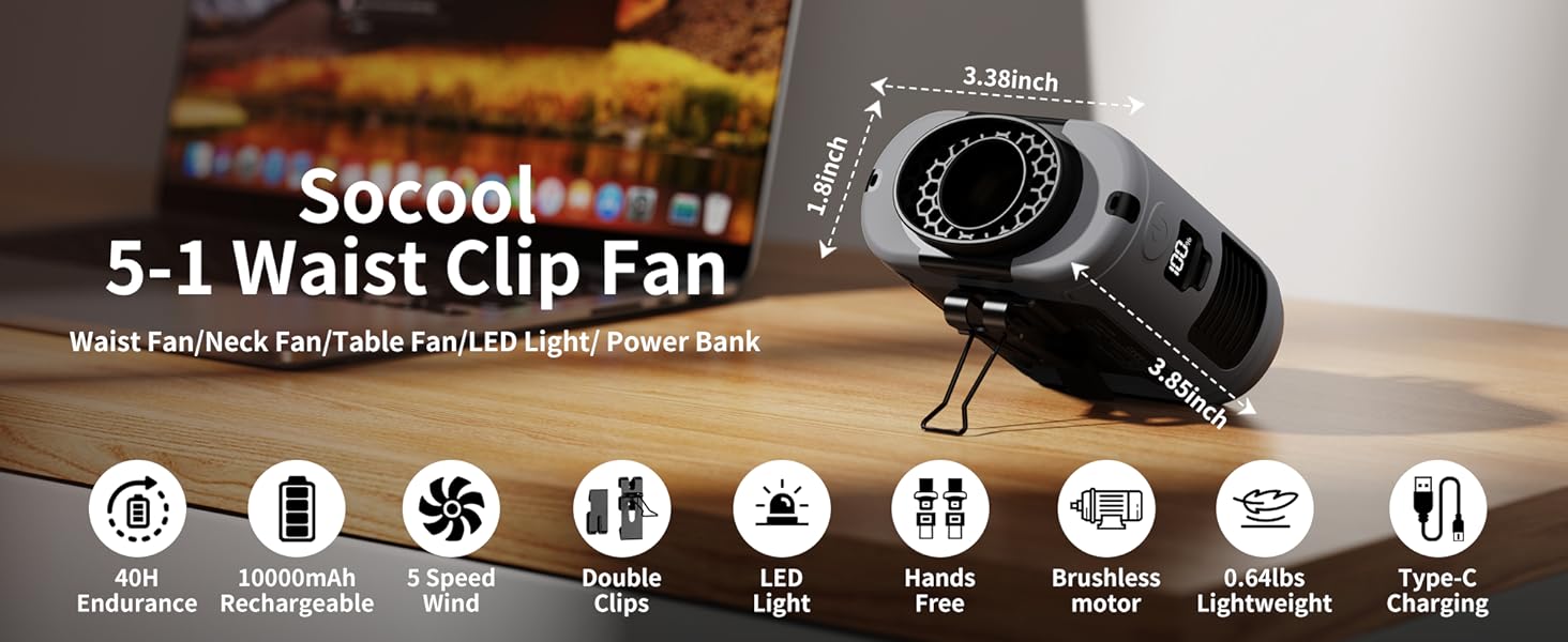 socool Waist Clip Fan