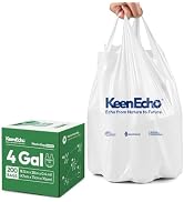 KeenEcho Small Trash Bags with Handles - Ocean Plastic Upcycling - Plastic Garbage Bags, Can Bin ...