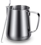 Milk Frothing Pitcher 350ml 600ml 900ml 1500ml 2000m(12oz 20oz 32oz 50oz 66oz)Steaming Pitchers S...