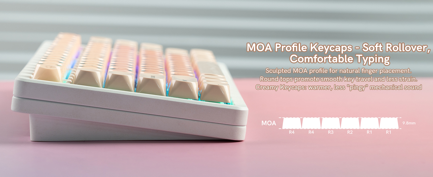 MOA Profile Keycaps - Soft Rollover,Comfortable Typing