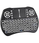 Mini Keyboard with Trackpad, 2.4GHz Portable Wireless Bluetooth Keyboard, Backlight, Rechargeable...