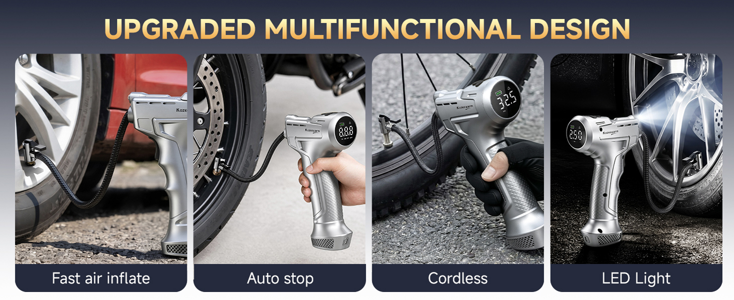 Tire Inflator Portable Air Compressor for Car, Motocycle, Bike Inflatables