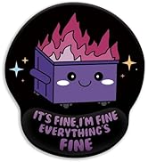 Blusabaca Funny Cute Mouse Pad with Wrist Rest, Dumpster on Fire Ergonomic Mouse Pads Wrist Suppo...