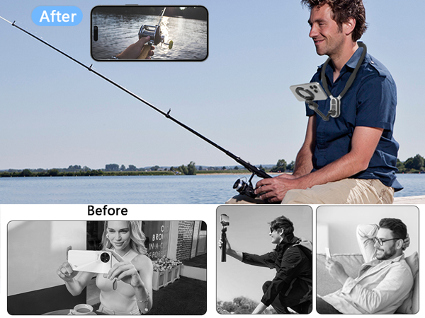 Hands-Free POV Cell Phone Necklace Holder