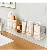 JNDETOP Shower shelves, Adhesive Clear Acrylic Bathroom Shower caddy Organizer, Transparent No Dr...
