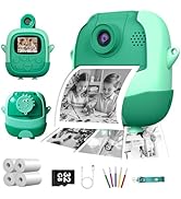 Kid Camera Instant Print,Kids Digital Camera Toys Christmas Birthday Gifts for Girls Age 3-12(Green)