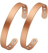 Feraco Copper Magnetic Bracelet for Men Women Arthritis &amp; Joint, 99.99% Pure Copper Cuff Bangle w...