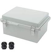 Zulkit Junction Box ABS Plastic Dustproof Waterproof IP67 Electrical Boxes Hinged Shell Outdoor U...