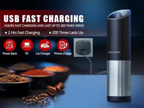 usb rechargeable pepper grinder