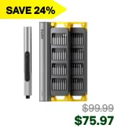 HOTO SNAPBLOQ S-A01 3.7V Electric Screwdriver, 56 Bits &amp;amp; 3 Torque Settings, LED Light, Eyeglass ...