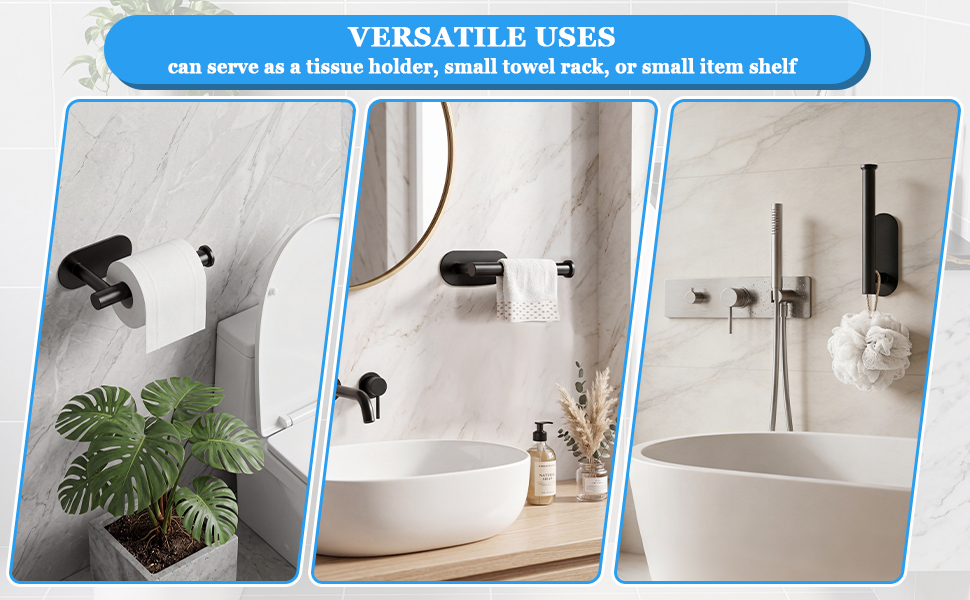 VERSATILE USES can serve as a tissue holder, small towel rack, or small item shelf