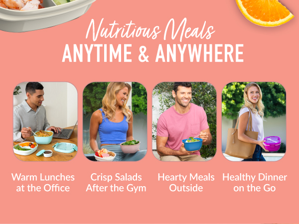 on-the-go food containers, food containers, meal prep containers, salad bowl, salad containers