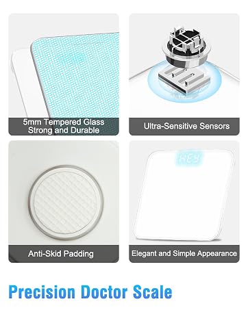 DEKABR Bathroom Scale for Body Weight, Highly Accurate Body Weight Scale